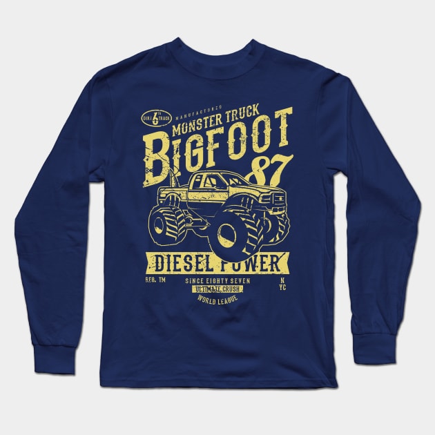 Monster Truck Big Foot Diesel Power 1987 Long Sleeve T-Shirt by JakeRhodes